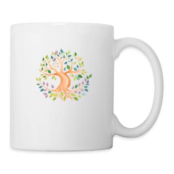 Lebensbaum Yoga Meditation Baum des Lebens - Tasse - Weiß - Rechts