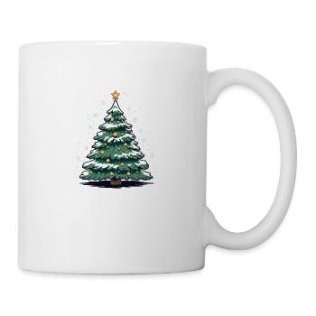 Sapin de Noël avec flocons de neige - Mug blanc - blanc - Droite