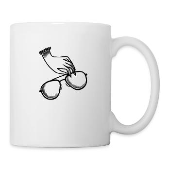 Tattoo-Stil Boho Hand Und Sonnenbrille - Tasse - Weiß - Rechts