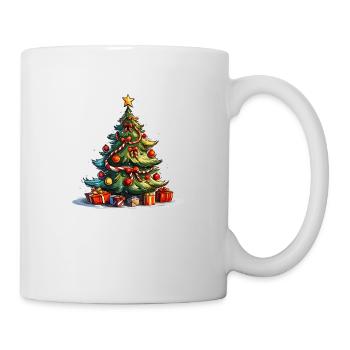 Christmas tree with gifts - Mug - white - Right