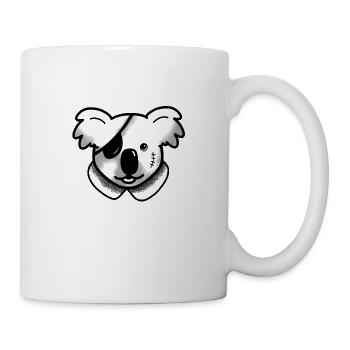 Tattoo cute Koala Pirate in a collar - Mug - white - Right