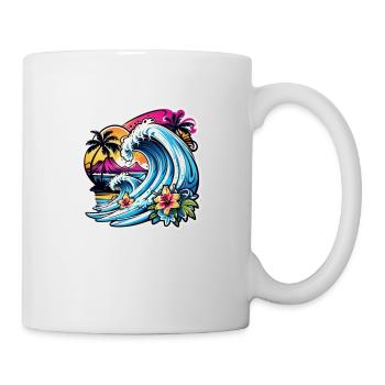 surf plage palmier soleil vacances - Mug blanc - blanc - Droite