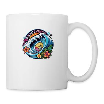 Surfing Beach Palm Tree Sunshine Holidays - Mug - white - Right