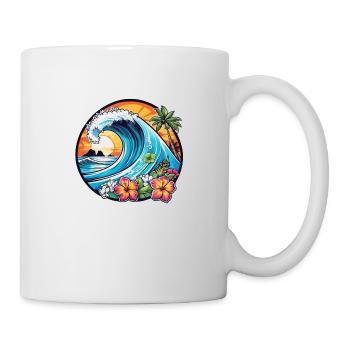 surf plage palmier soleil vacances - Mug blanc - blanc - Droite