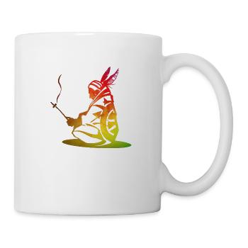 Ureinwohner Amerikas Indigener Indianergeist Cowboy - Tasse - Weiß - Rechts