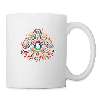 Vibrant Doodle Eye of Horus - Colorful Caricature - Mug - white - Right