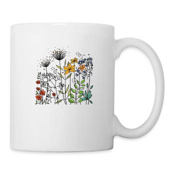 Blumen - Tasse - Weiß - Rechts