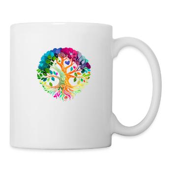 Lebensbaum Yoga Baum des Lebens Meditation - Tasse - Weiß - Rechts