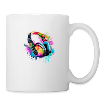Headphones, Singers, Vocals, Musicians, Gamers, Listen to Music - Mug - white - Right