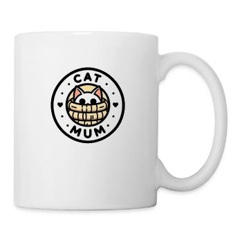 Cat Mum Katzen Shirt - Tasse - Weiß - Rechts