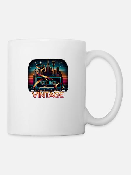 Cityscape with a Vintage Tape - Mug - white