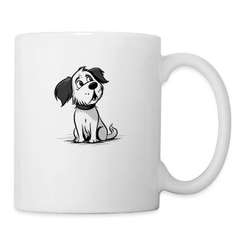 Kleiner Hunde Welpe im Comic Style - Tasse - Weiß - Rechts