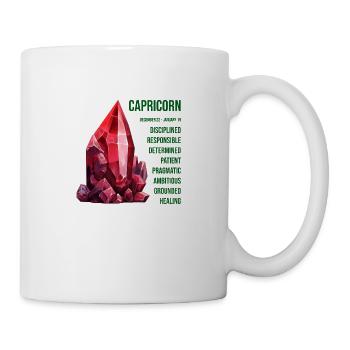 Tierkreiszeichen Edelsteine: Steinbock, Granat - Tasse - Weiß - Rechts