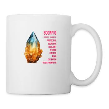 Zodiac Gemstones: Scorpio, Topaz - Mug - white - Right