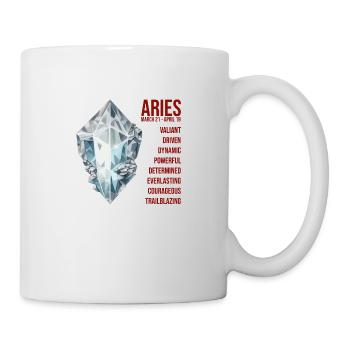 Zodiac Gemstones: Aries, Diamond - Mug - white - Right