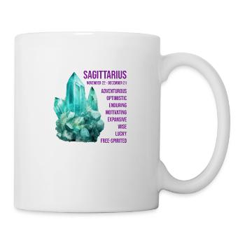 Zodiac Gemstones: Sagittarius, Turquoise - Mug - white - Right