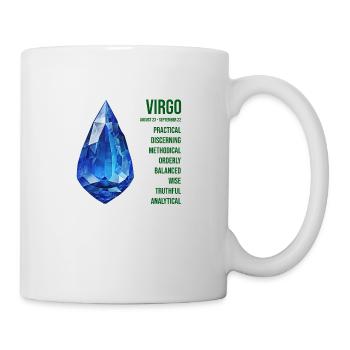Pierres précieuses du zodiaque : Vierge, Saphir - Mug blanc - blanc - Droite