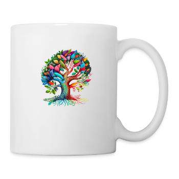 Lebensbaum Yoga Baum des Lebens Meditation - Tasse - Weiß - Rechts