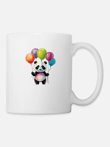 Panda with balloons - Mug - white