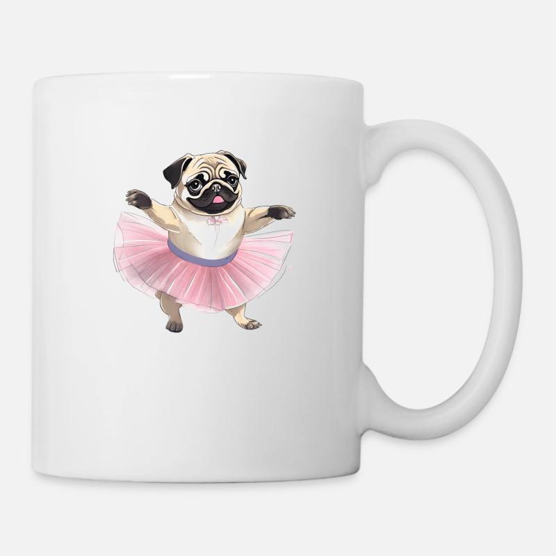 tanzender Mops - Tasse - Weiß