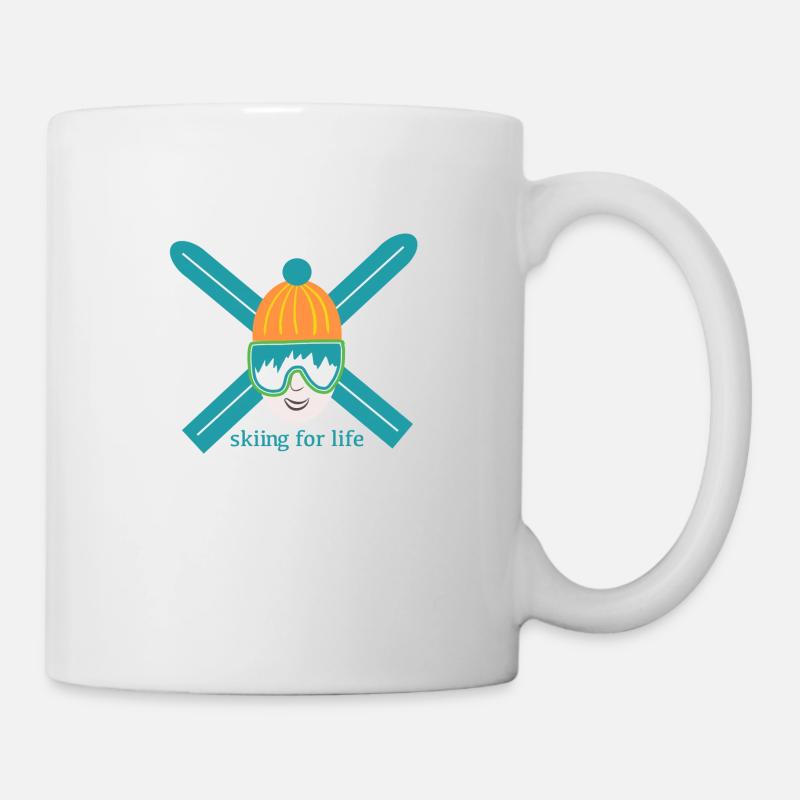 Skifahren 4 Leben - Tasse - Weiß