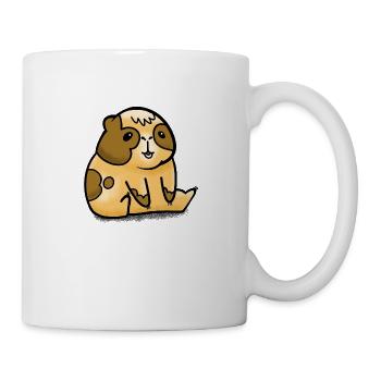 Sitzende Kniebeuge Meerschweinchen - Tasse - Weiß - Rechts