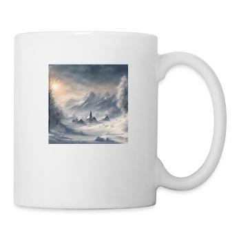 Paysage hivernal avec beaucoup de neige - Mug blanc - blanc - Droite