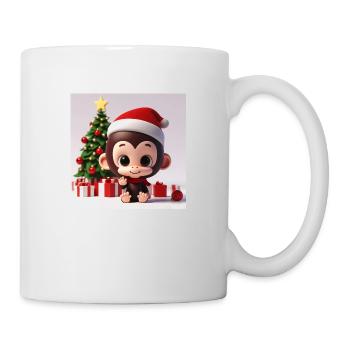 Cute monkey at Christmas - Mug - white - Right