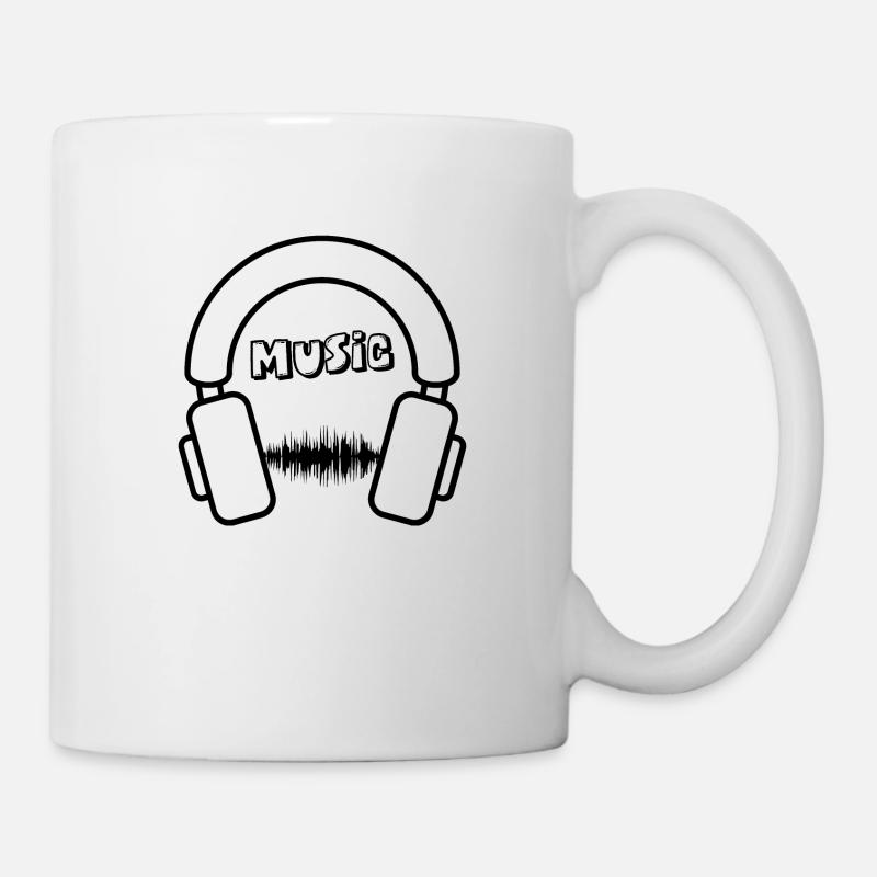 Music Headphone Waveform - Tasse - Weiß