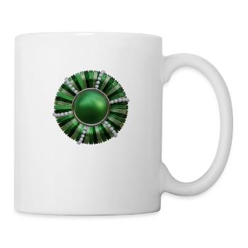 Button green with pearls - Mug - white - Right