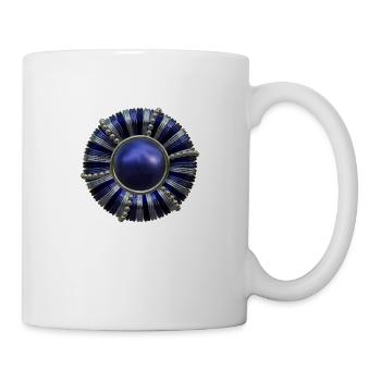 Button blue with pearls - Tasse - Weiß - Rechts