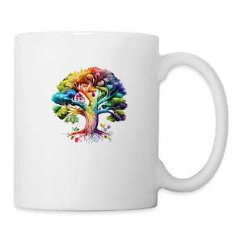 Lebensbaum Yoga Meditation Baum des Lebens - Tasse - Weiß - Rechts
