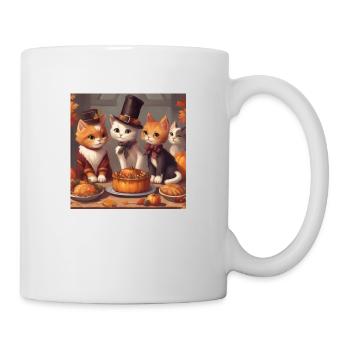 Cats Thanksgiving Party - Mug - white - Right