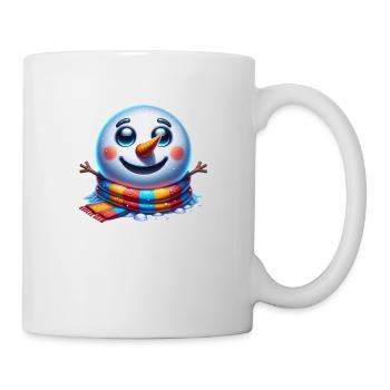 Schnee, viel Spaß! Schneemann-T-Shirt für frostige Tage - Tasse - Weiß - Rechts
