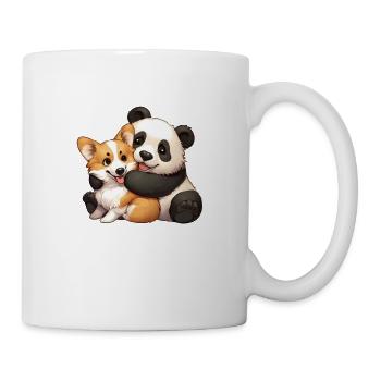 Corgi Panda Umarmung - Tasse - Weiß - Rechts
