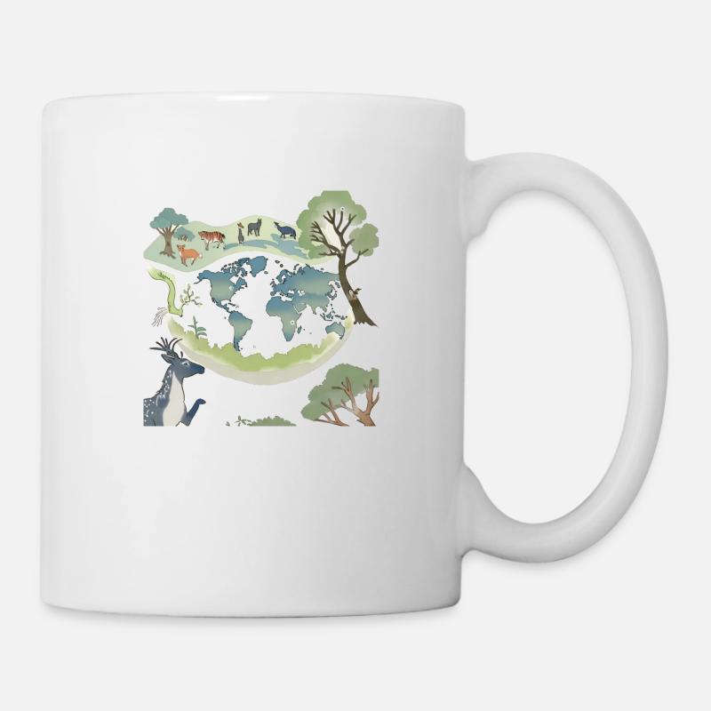 Carte de la nature et de l’environnement - Protection du climat (FFF) - Mug blanc - blanc