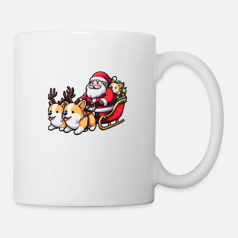 Santa and his corgis - Mug - white