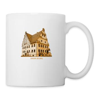 Aken Elbe Rathaus Bitterfeld Sachsen-Anhalt - Tasse - Weiß - Rechts