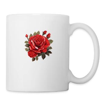 rote rose - Tasse - Weiß - Rechts