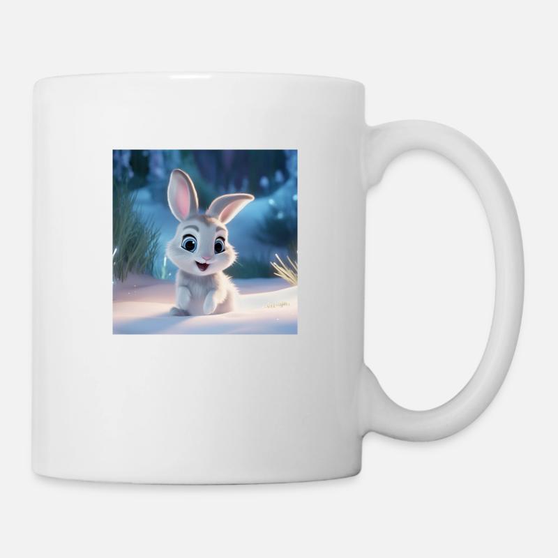 Cute bunny in winter time - Mug - white