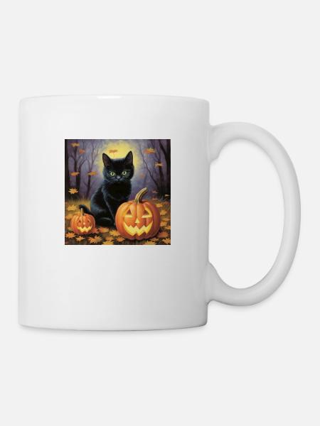 Pastel cat on Halloween night - Mug - white