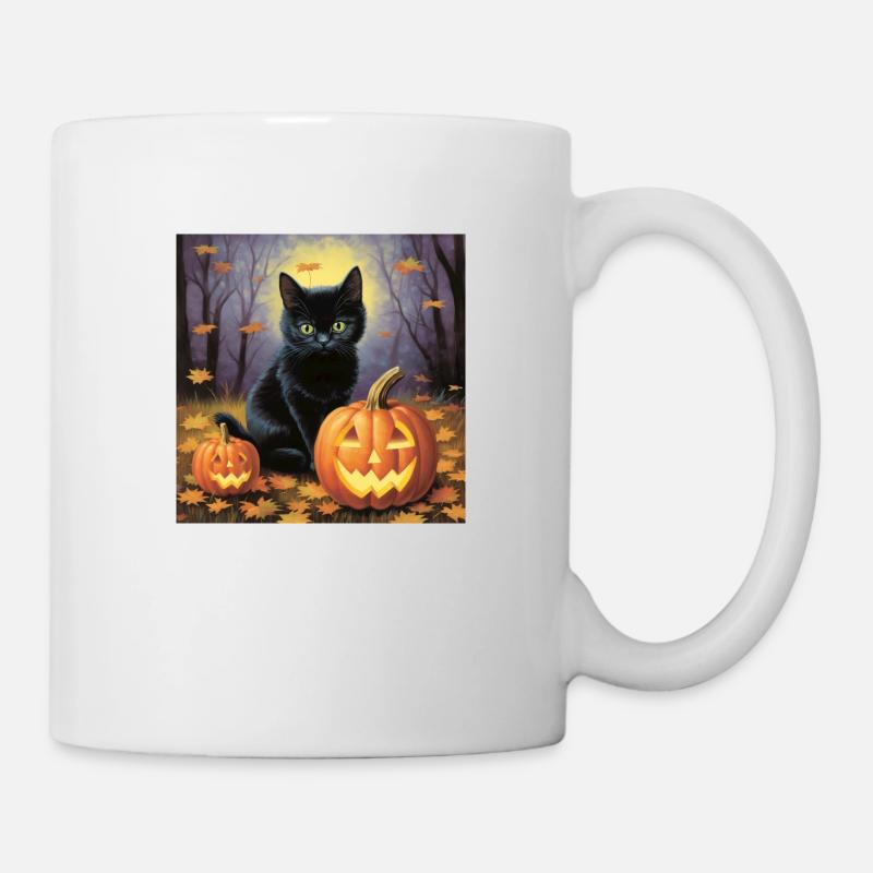 Pastel cat on Halloween night - Mug - white