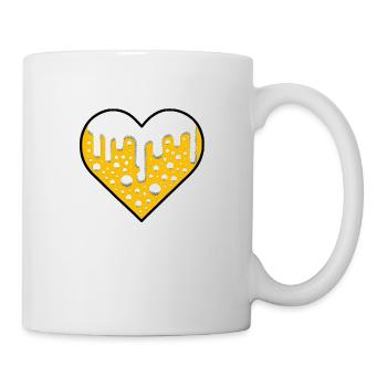 Bier-Liebe | Herz aus Bier - Tasse - Weiß - Rechts