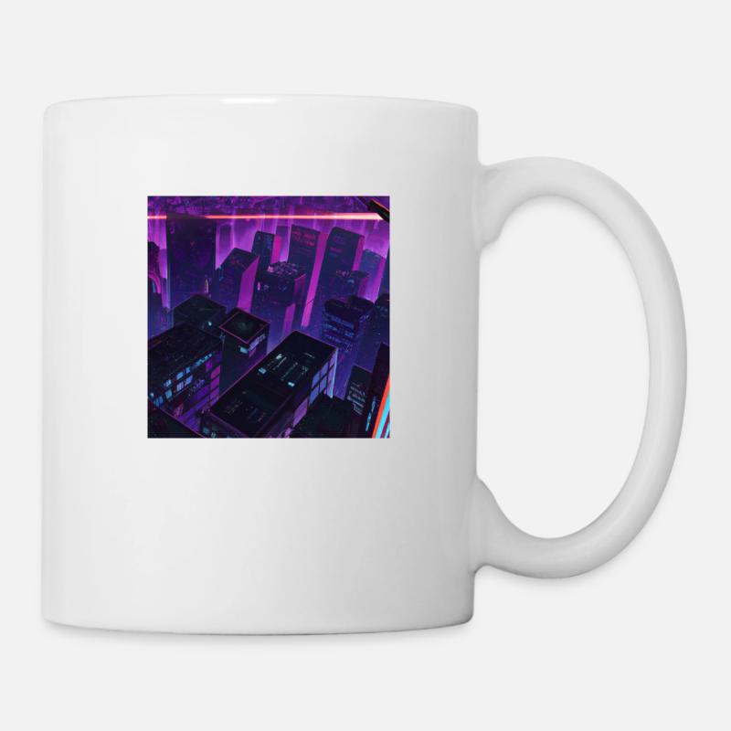 Style cyberpunk de la ville - Mug blanc - blanc