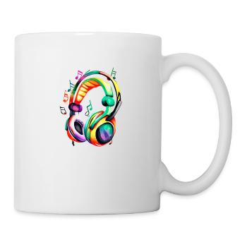 Headphones, Singers, Vocals, Musicians, Gamers, Listen to Music - Mug - white - Right