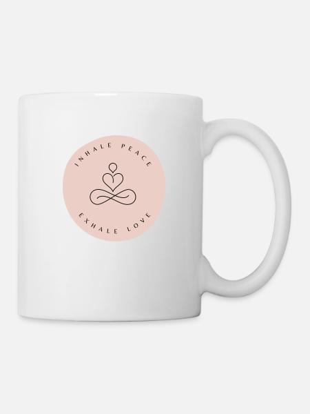 Inspirez la paix, expirez l’amour - Mug blanc - blanc