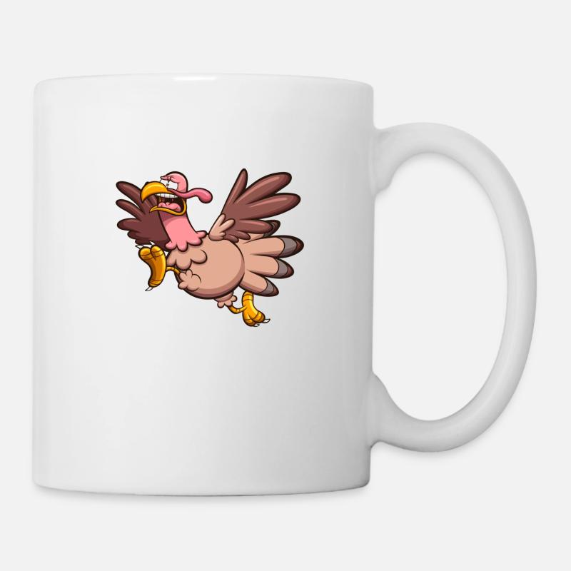 Scared Running Turkey - Mug - white