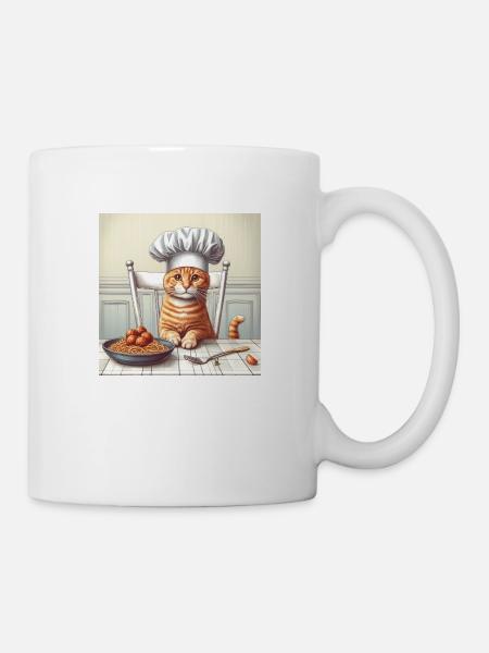 Chat cuisinier - Mug blanc - blanc