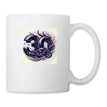 Motorrad-Designs zum 30-jährigen Jubiläum: Geschwindigkeit und Stil - Tasse - Weiß - Rechts