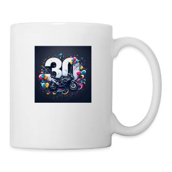 Motorrad-Designs zum 30-jährigen Jubiläum: Geschwindigkeit und Stil - Tasse - Weiß - Rechts